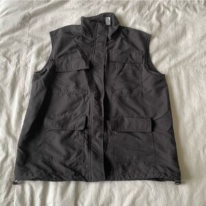 H&M Divided Charcoal Utility Vest with Pockets
